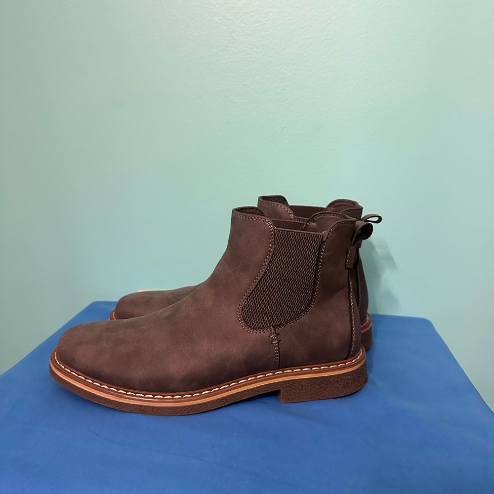 Grey Chelsea boots